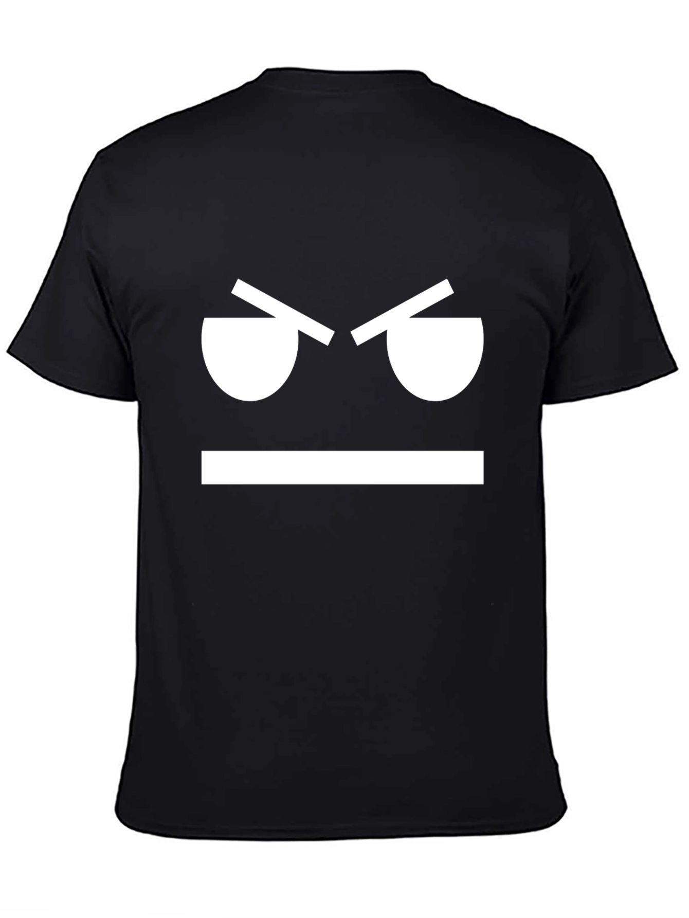 Angry Face Graphic Tee - Black Cotton T-Shirt