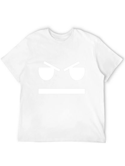 Angry Face Graphic Tee - Black Cotton T-Shirt