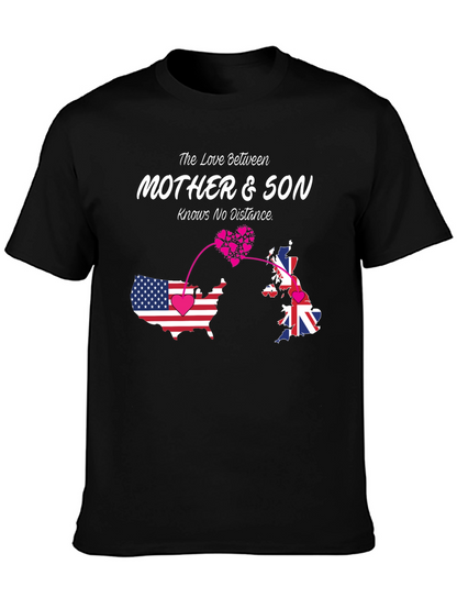 Mother & Son Love Knows No Distance Black T-Shirt