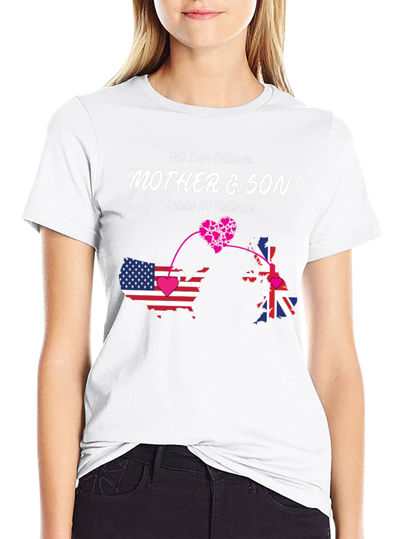 Mother & Son Love Knows No Distance Black T-Shirt