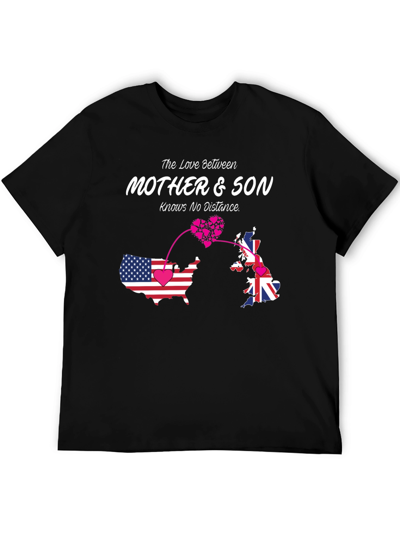 Mother & Son Love Knows No Distance Black T-Shirt