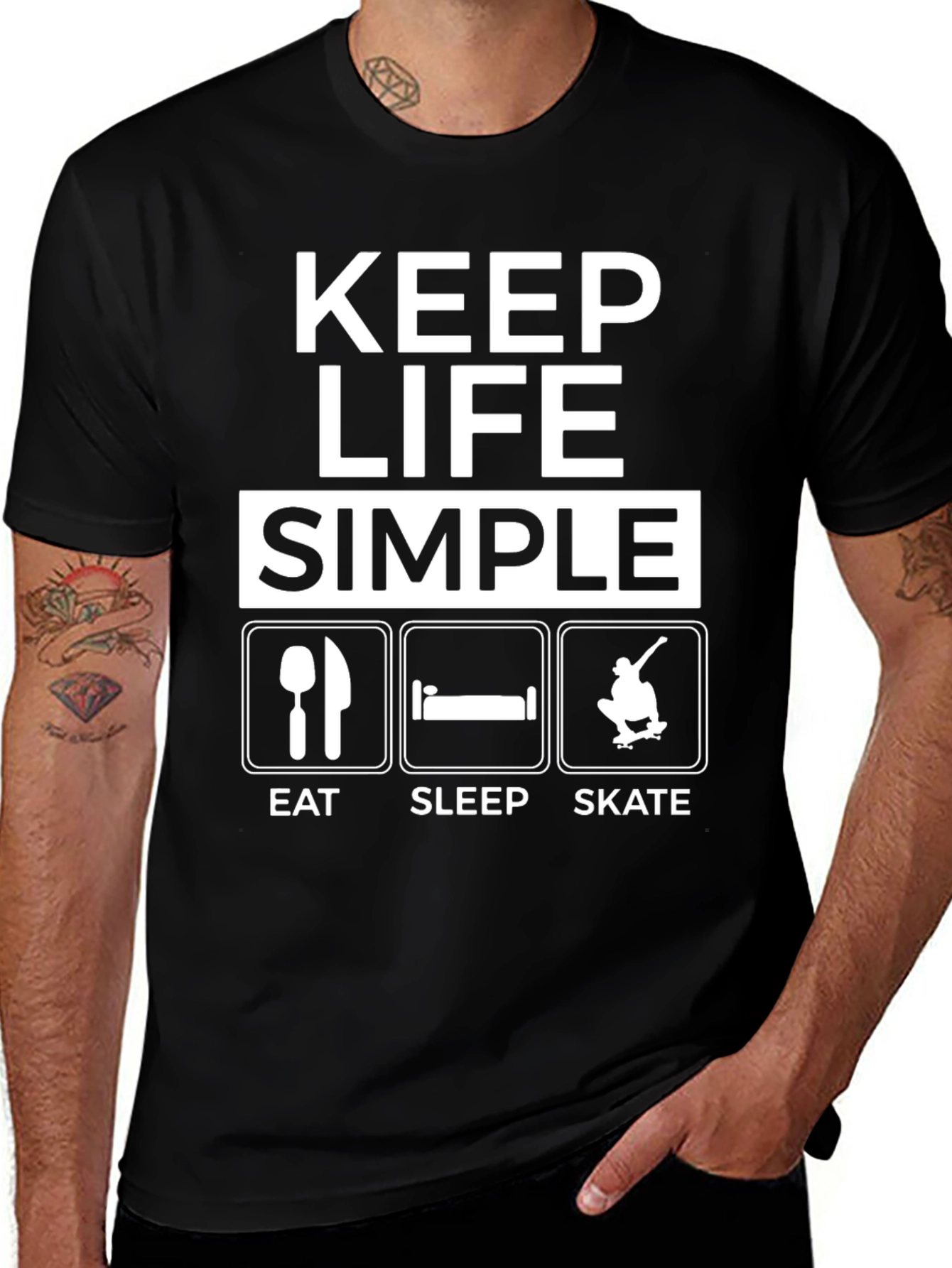 Keep Life Simple T-Shirt: Eat Sleep Skate