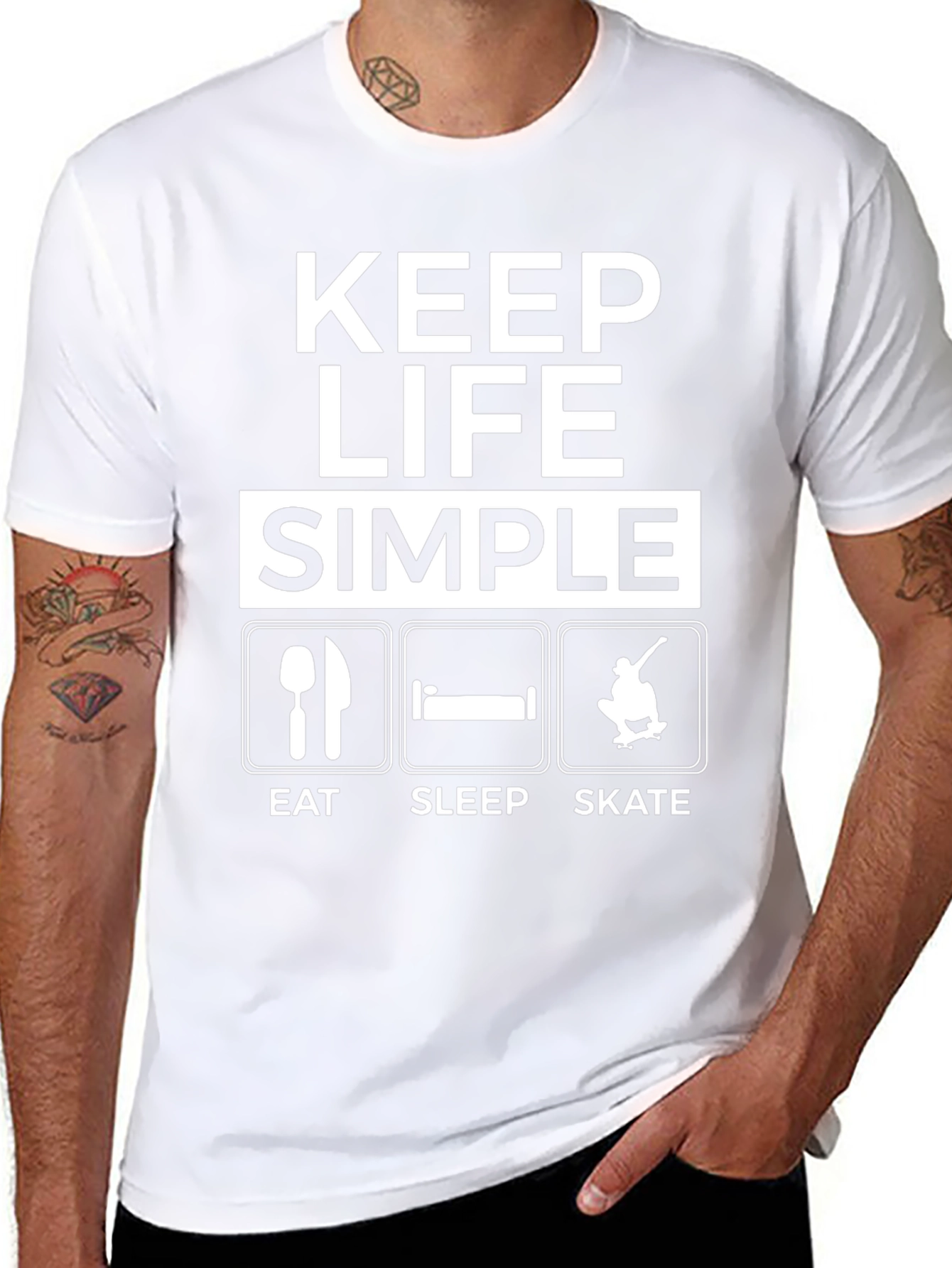Keep Life Simple T-Shirt: Eat Sleep Skate