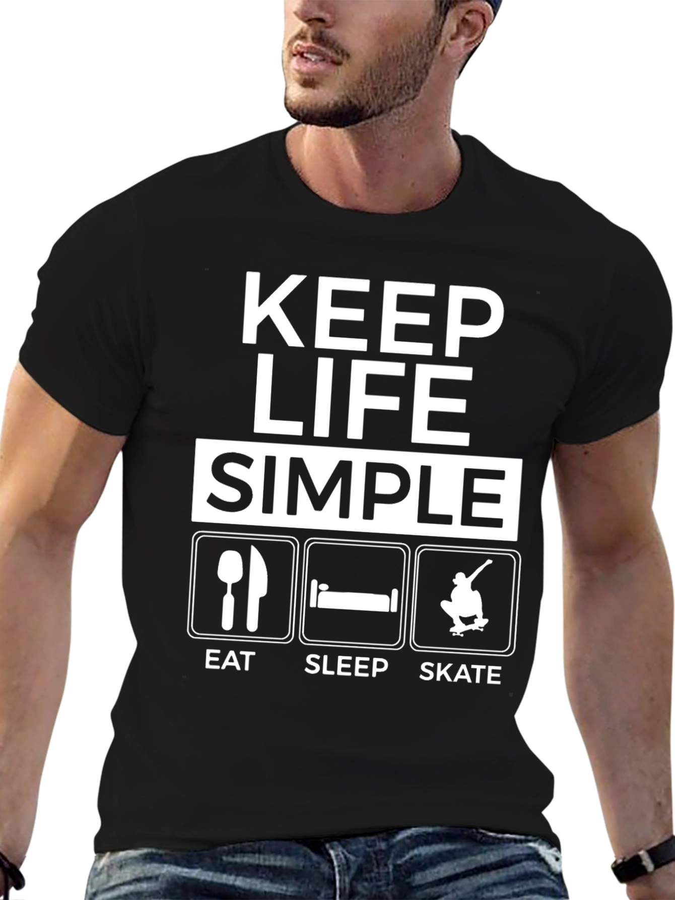 Keep Life Simple T-Shirt: Eat Sleep Skate