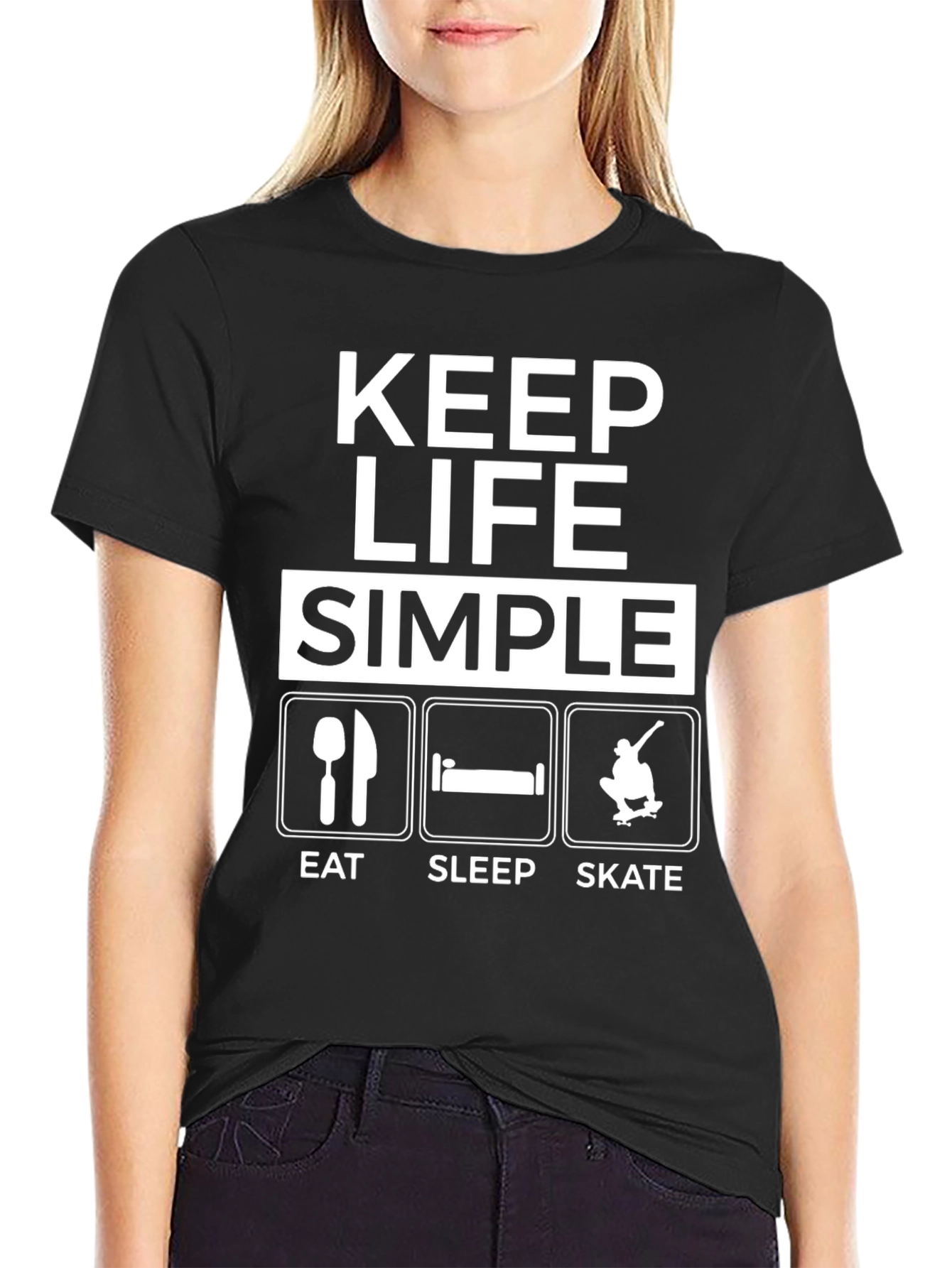 Keep Life Simple T-Shirt: Eat Sleep Skate