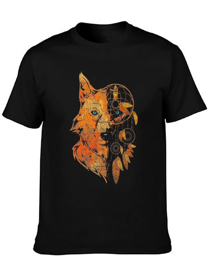 Wolf Dreamcatcher Graphic Tee - Black