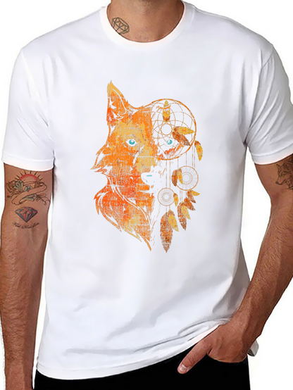 Wolf Dreamcatcher Graphic Tee - Black