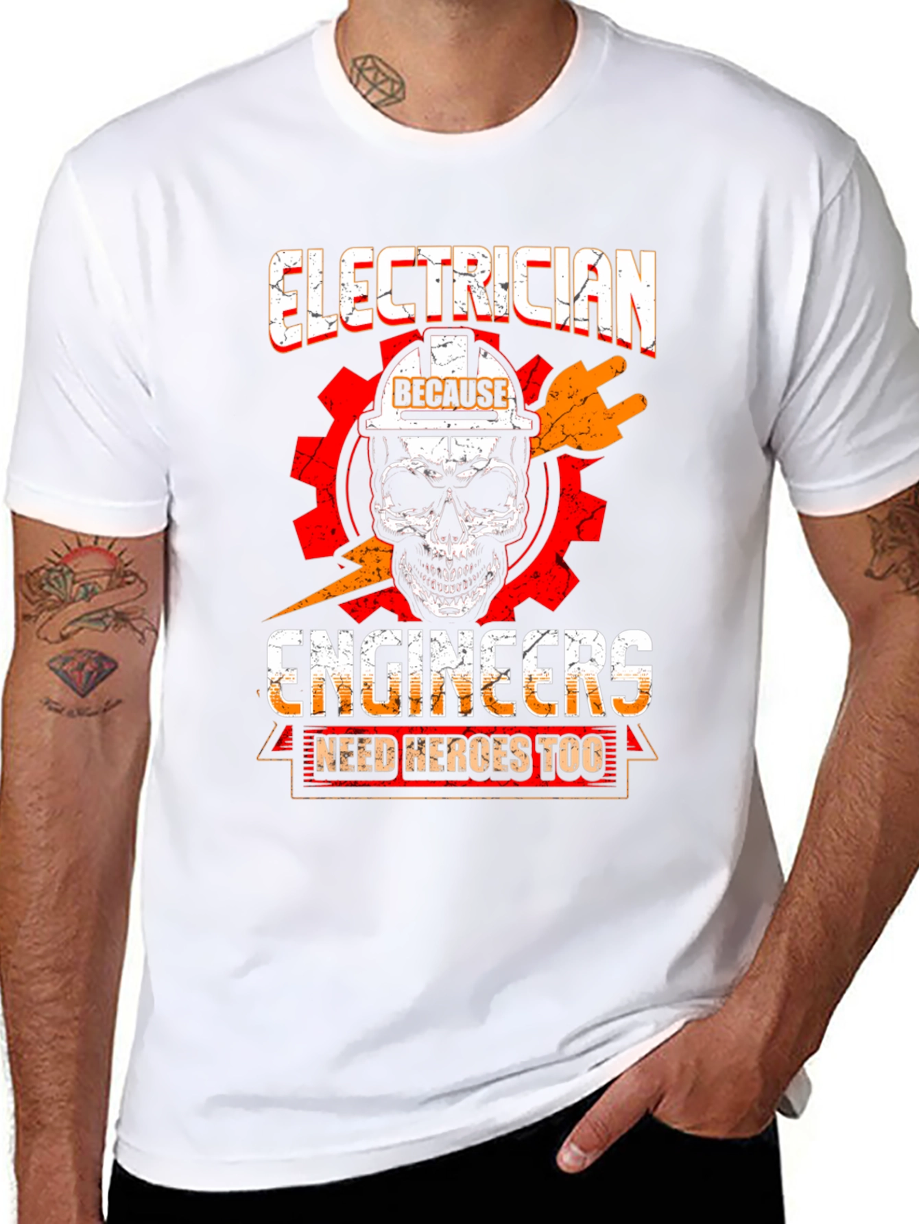 Electrician T-Shirt - Because Engineers Need Heroes Too