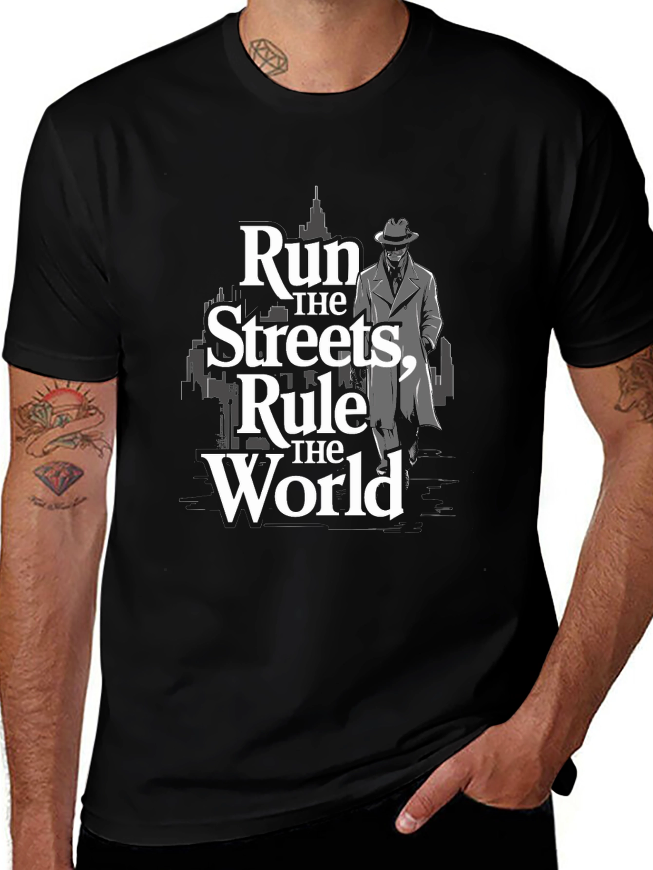 Run the Streets Graphic Black T-Shirt