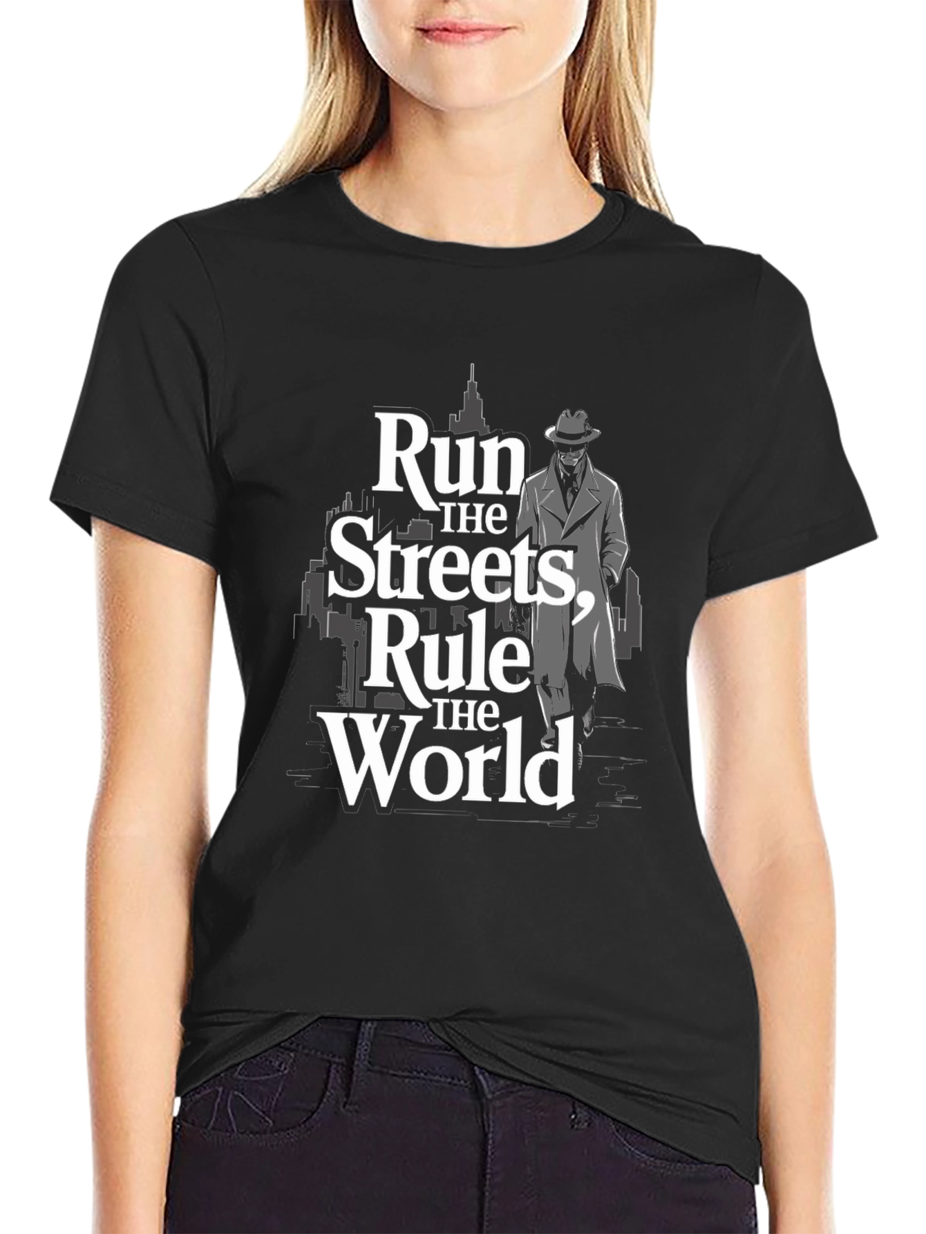 Run the Streets Graphic Black T-Shirt