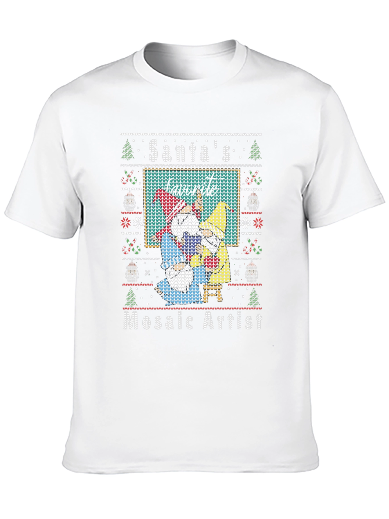 Santas Favorite Mosaic Artist Ugly Christmas Sweater T-Shirt