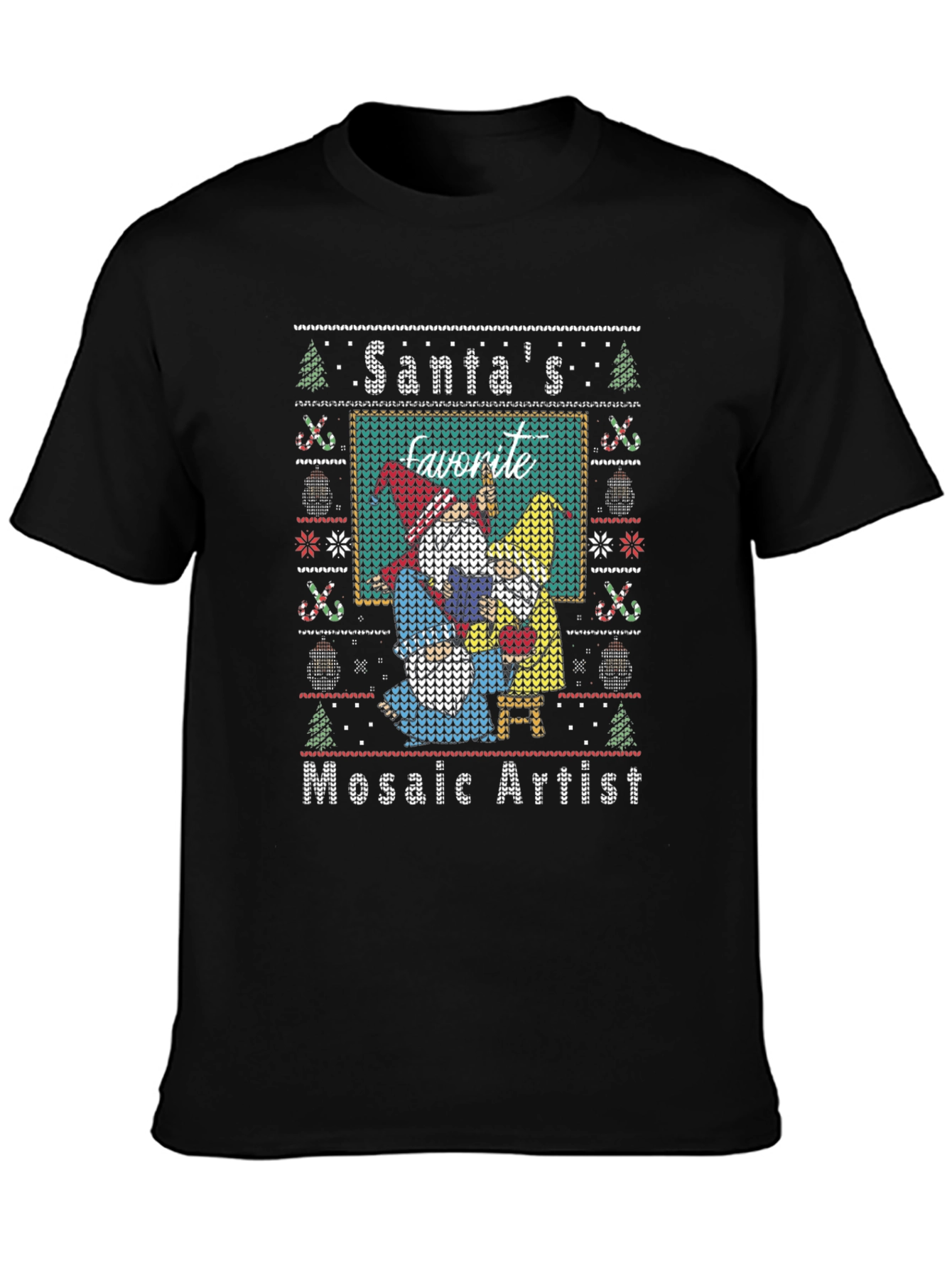Santas Favorite Mosaic Artist Ugly Christmas Sweater T-Shirt