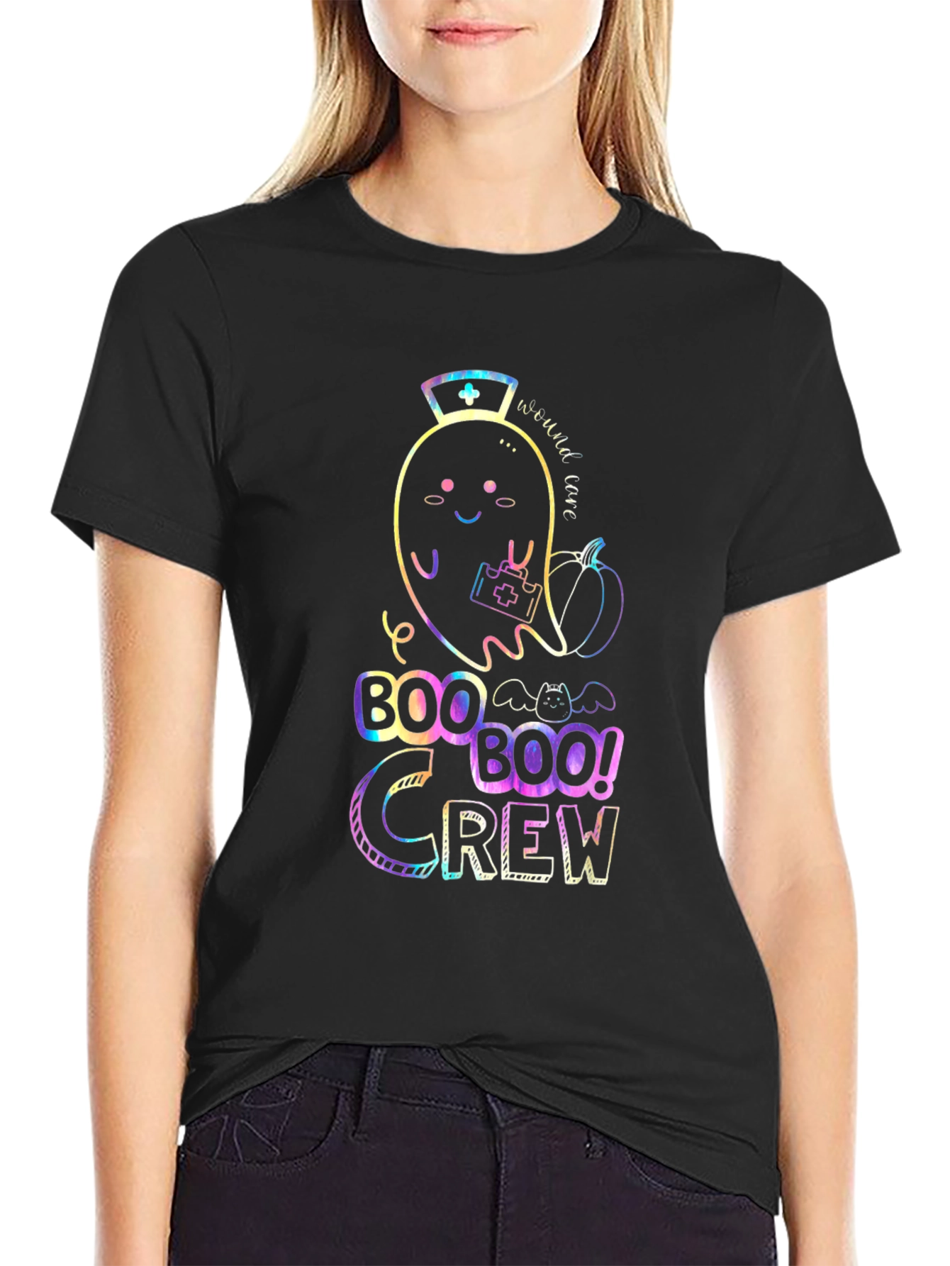 Boo Crew Halloween Nurse Ghost T-Shirt