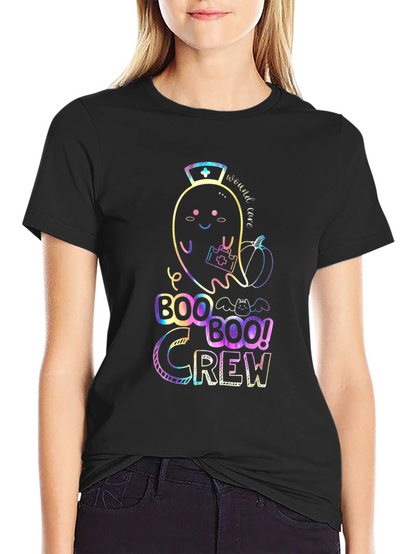 Boo Crew Halloween Nurse Ghost T-Shirt