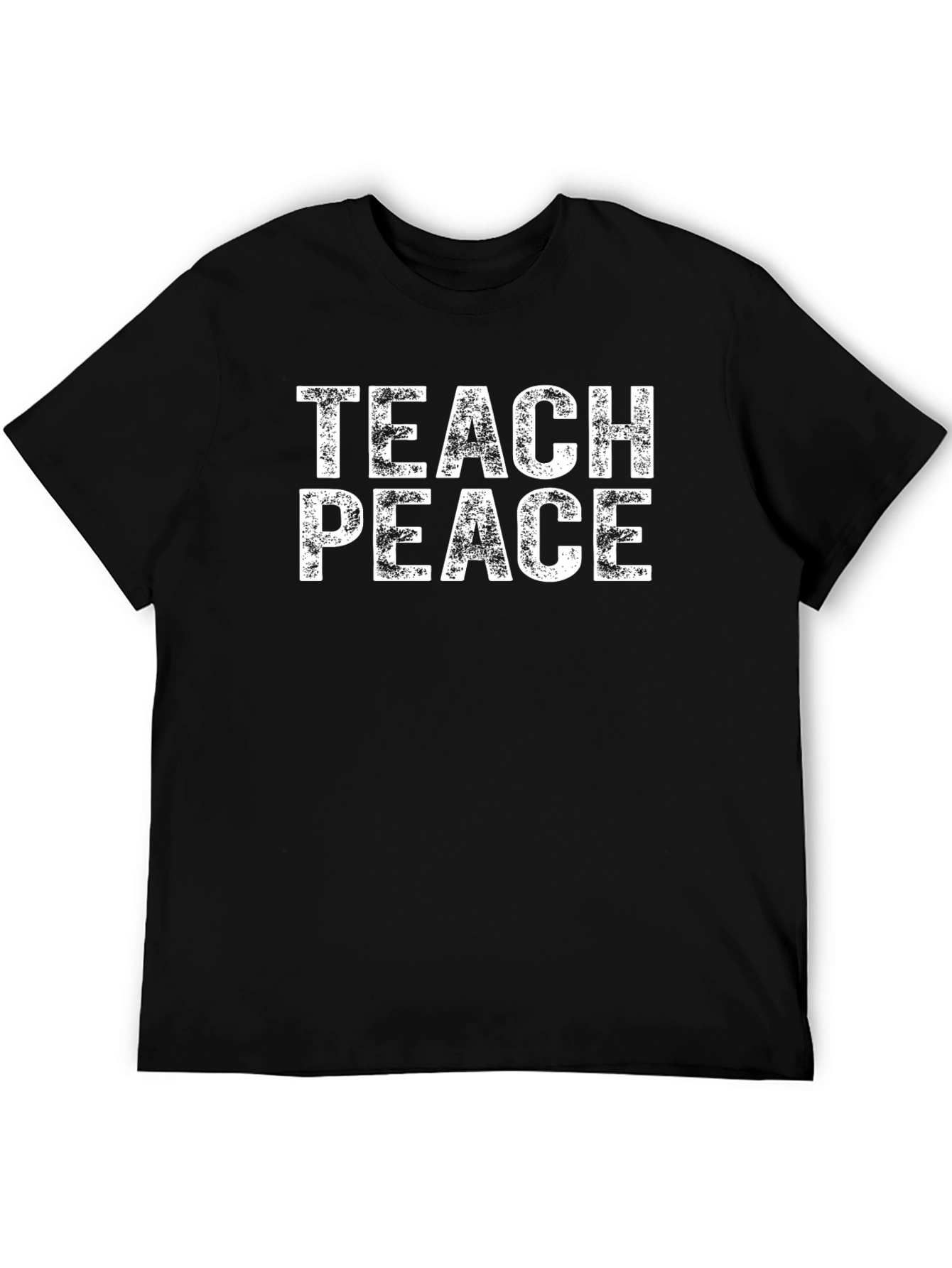 Teach Peace Graphic Tee - Black Cotton T-Shirt