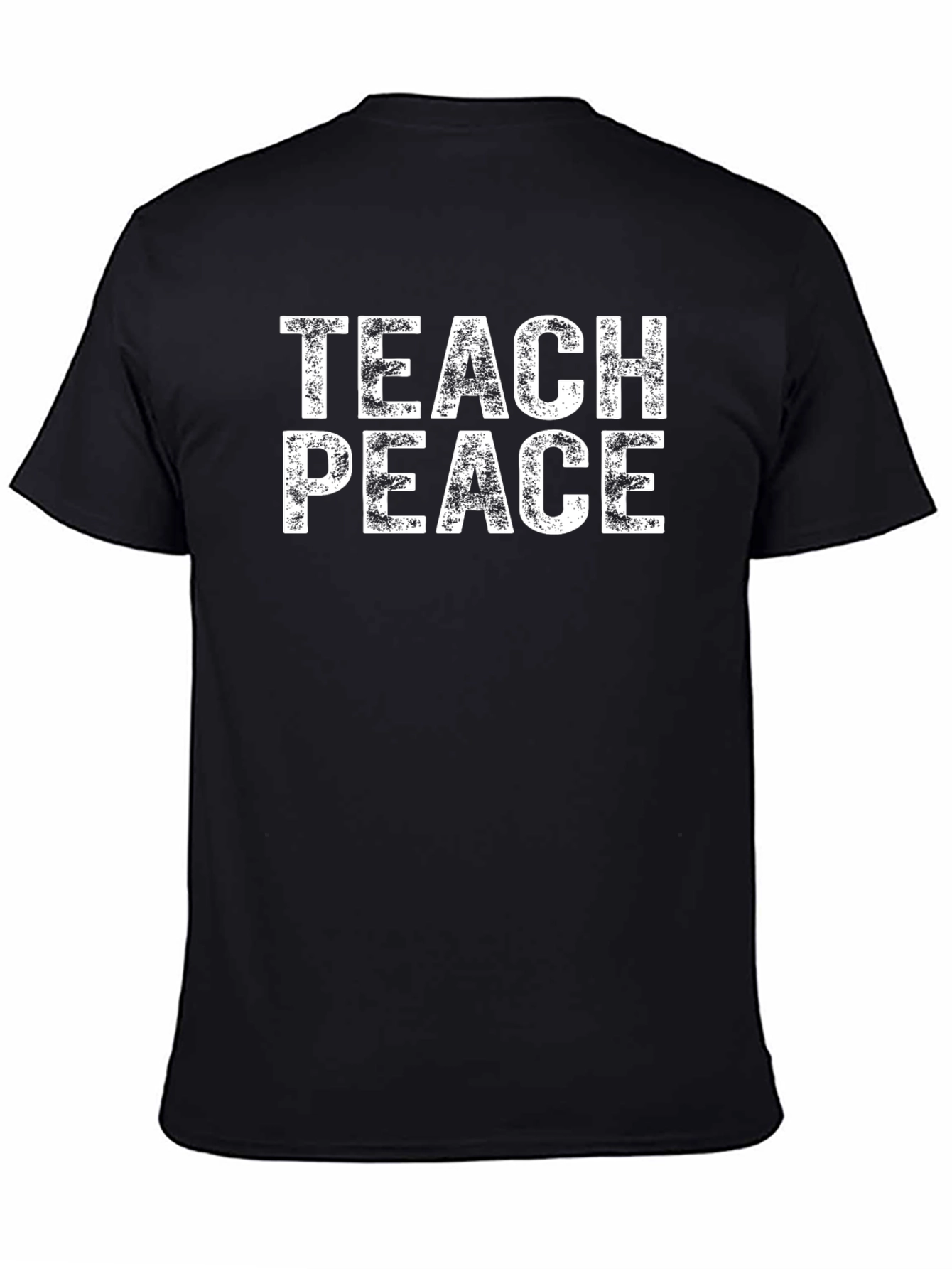 Teach Peace Graphic Tee - Black Cotton T-Shirt