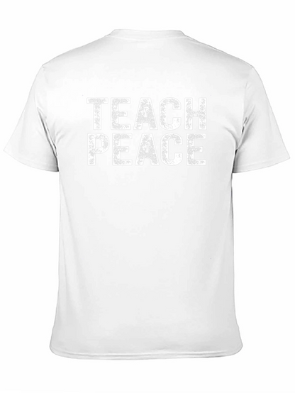 Teach Peace Graphic Tee - Black Cotton T-Shirt