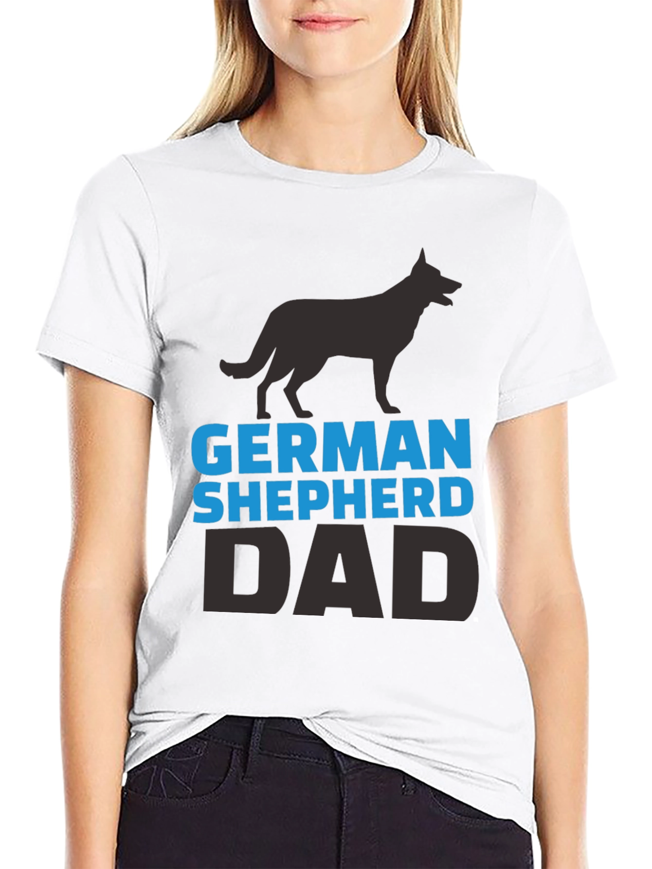German Shepherd Dad Black T-Shirt