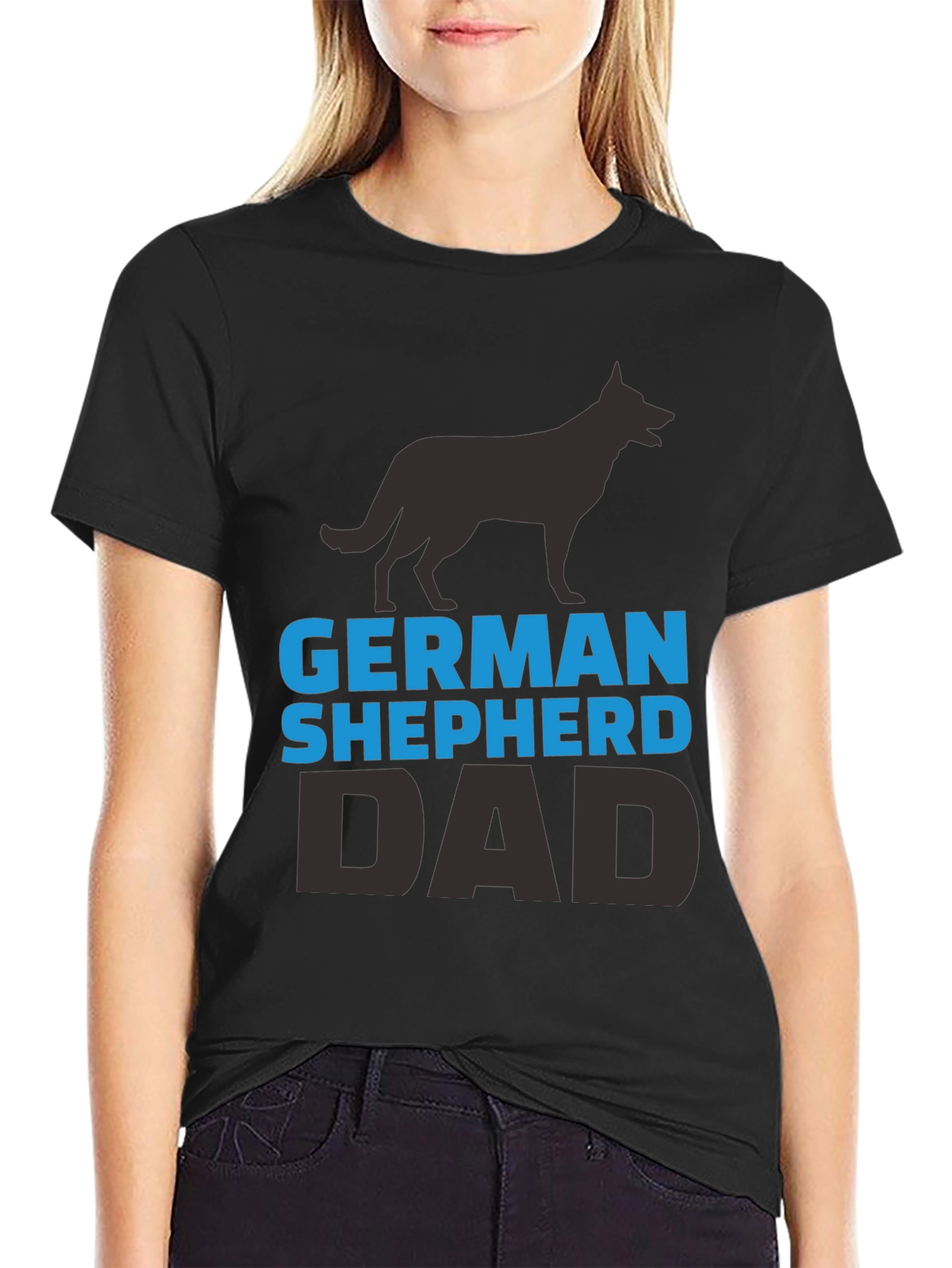 German Shepherd Dad Black T-Shirt