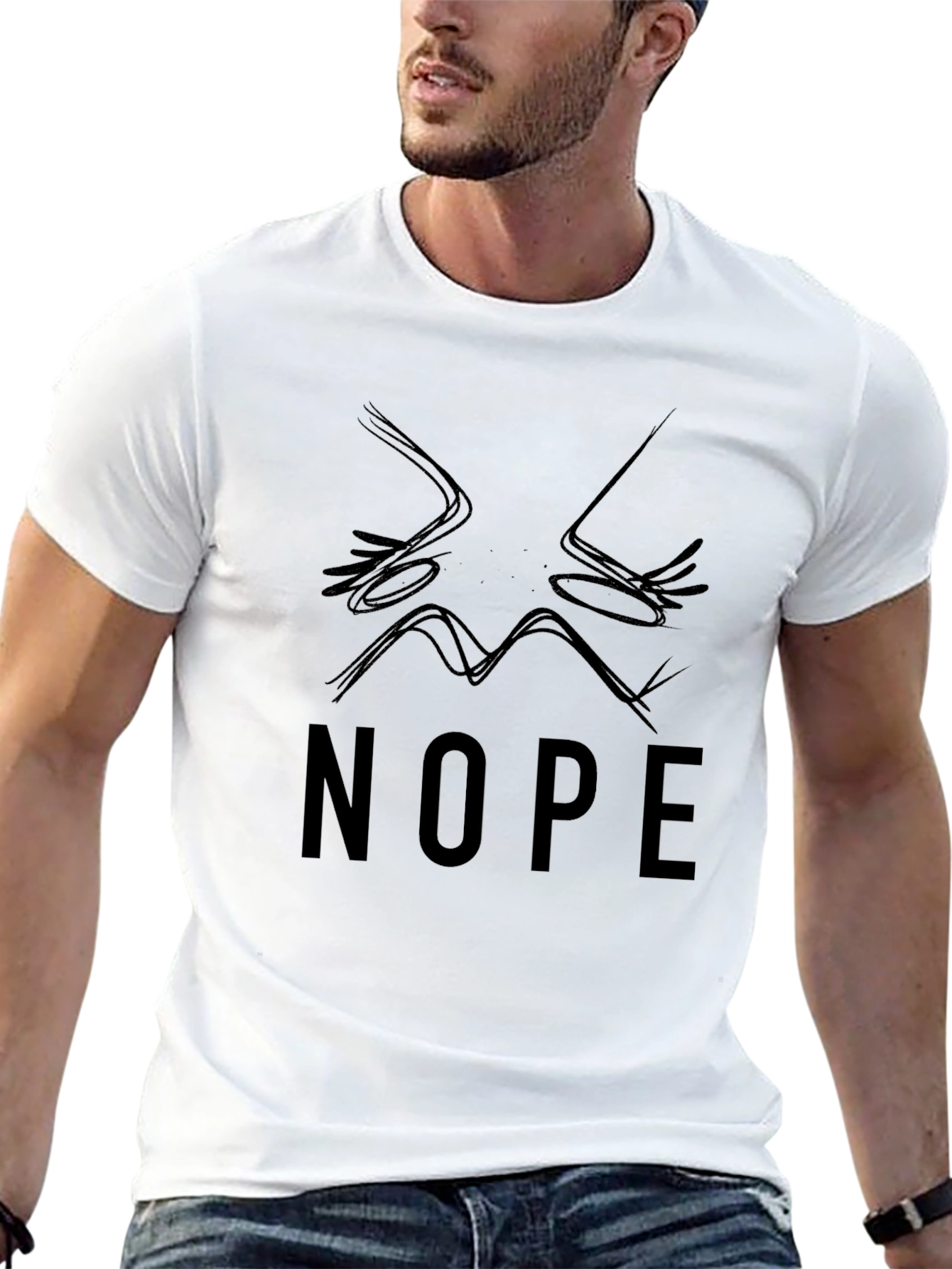 Nope Graphic Tee - Casual Black T-Shirt