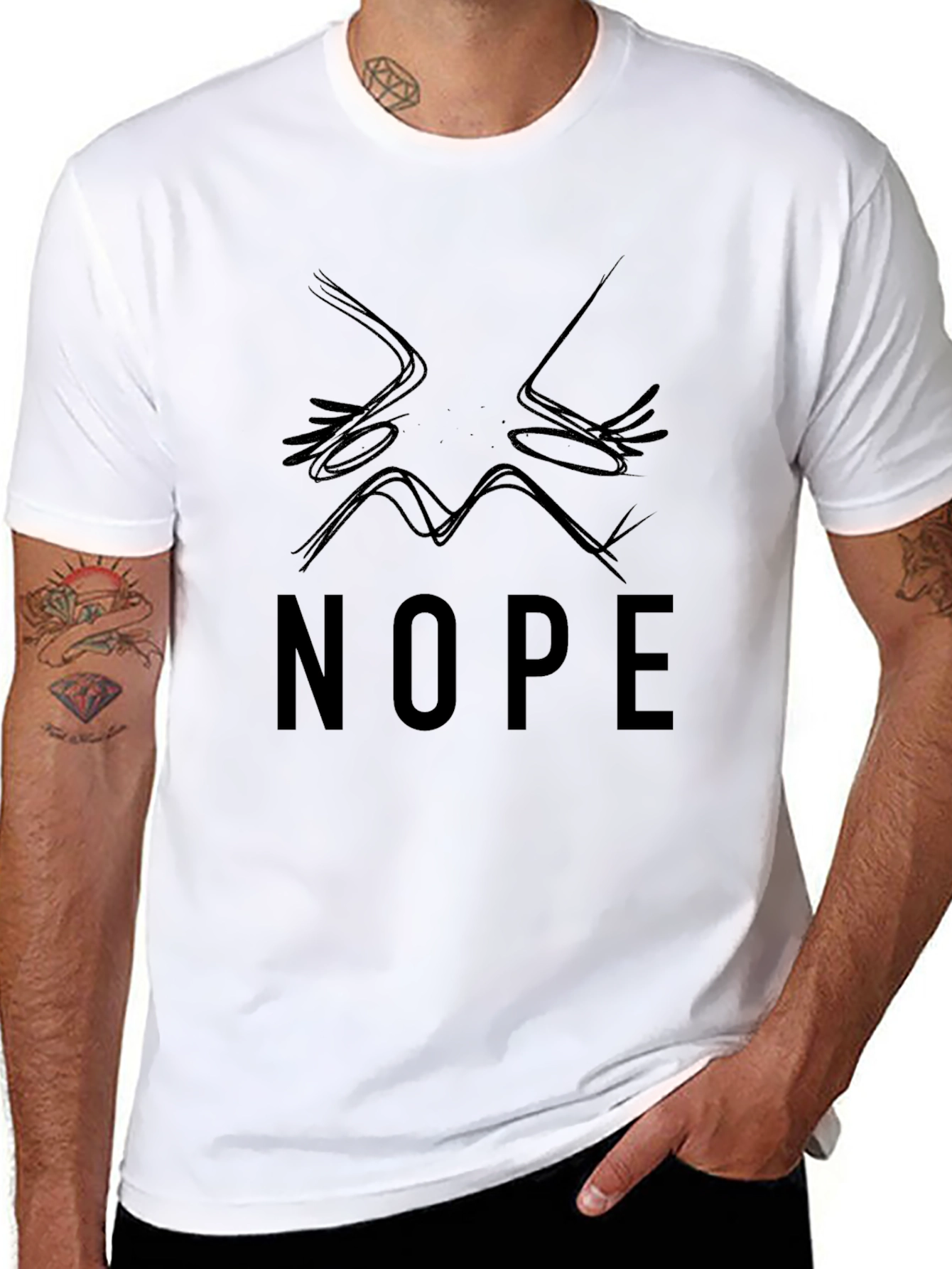 Nope Graphic Tee - Casual Black T-Shirt