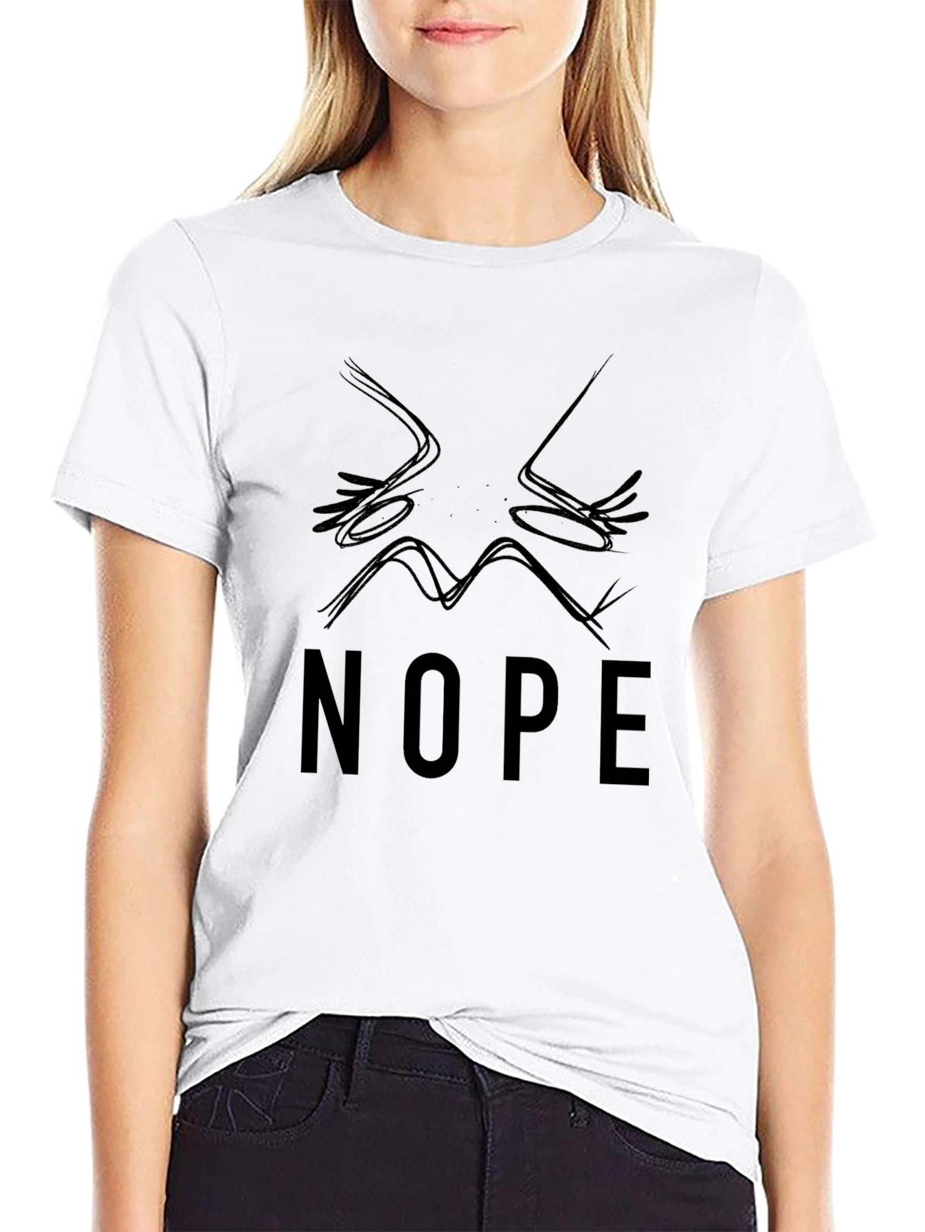 Nope Graphic Tee - Casual Black T-Shirt