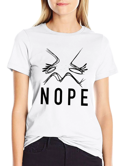 Nope Graphic Tee - Casual Black T-Shirt