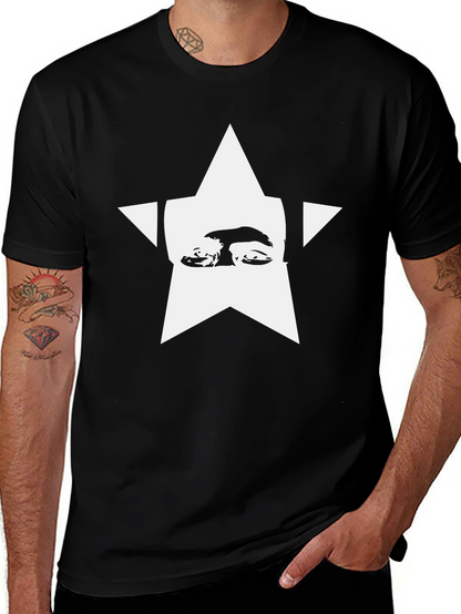 Star Face Graphic Tee - Mens Black T-Shirt