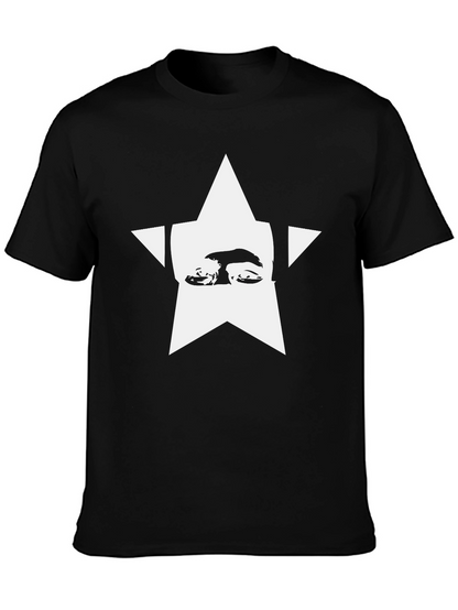 Star Face Graphic Tee - Mens Black T-Shirt