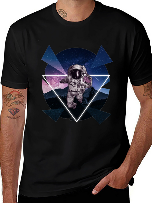 Astronaut in Space T-Shirt - Geometric Design