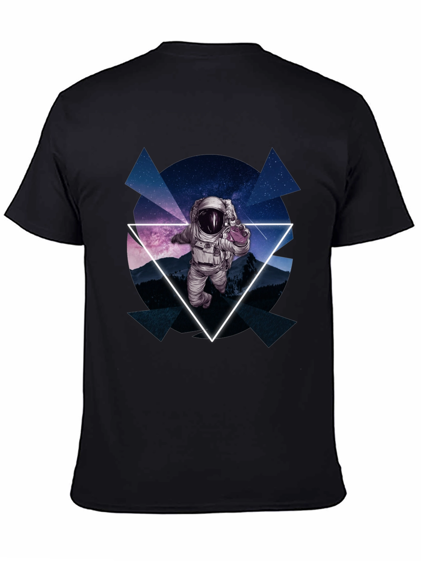 Astronaut in Space T-Shirt - Geometric Design