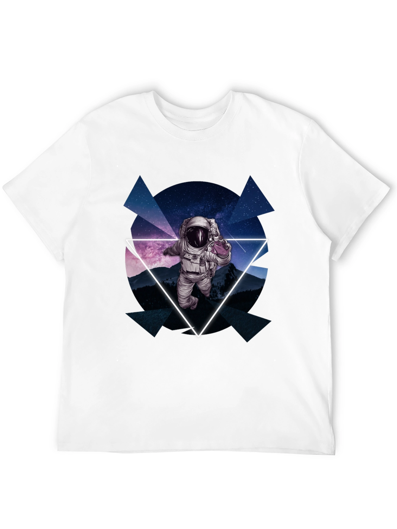 Astronaut in Space T-Shirt - Geometric Design