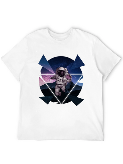 Astronaut in Space T-Shirt - Geometric Design