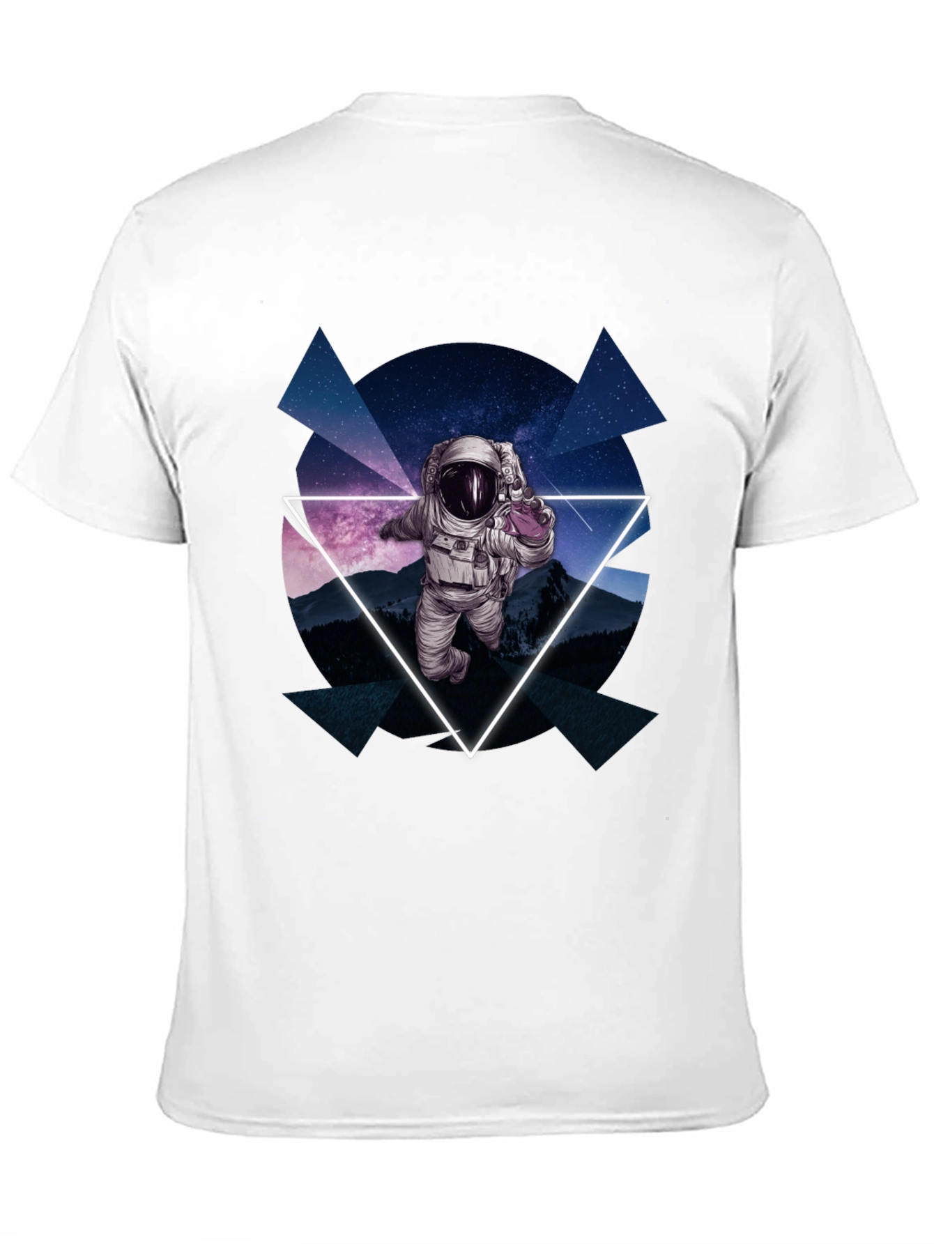 Astronaut in Space T-Shirt - Geometric Design