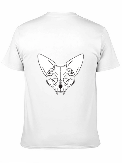 Skull Cat Graphic Tee - Black T-Shirt