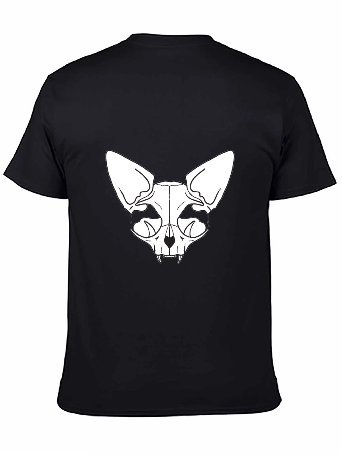 Skull Cat Graphic Tee - Black T-Shirt