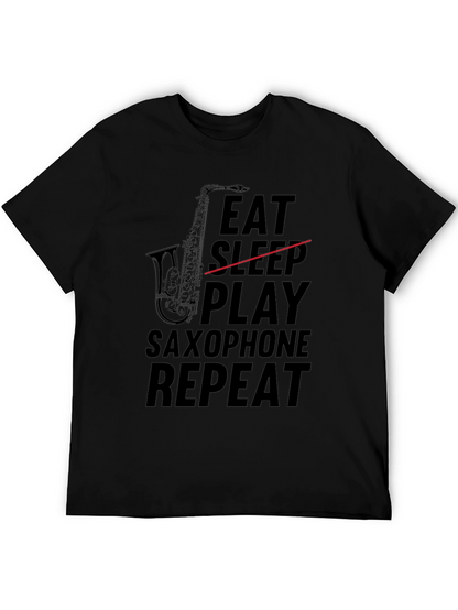 Eat Sleep Play Saxophone Repeat Graphic Tee