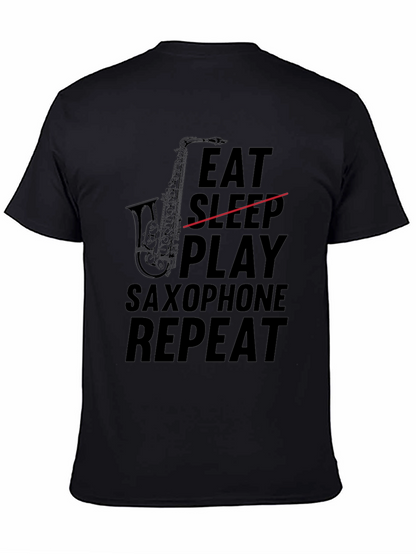 Eat Sleep Play Saxophone Repeat Graphic Tee