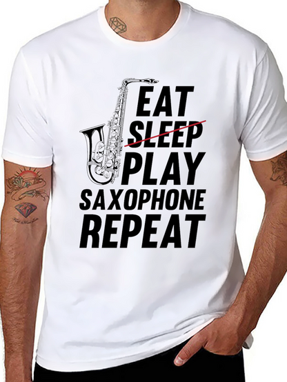 Eat Sleep Play Saxophone Repeat Graphic Tee