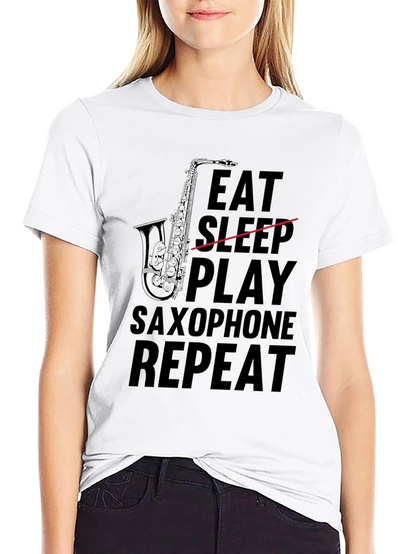 Eat Sleep Play Saxophone Repeat Graphic Tee