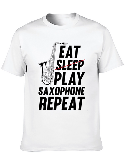 Eat Sleep Play Saxophone Repeat Graphic Tee
