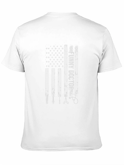 Funny Doctor American Flag Graphic Tee