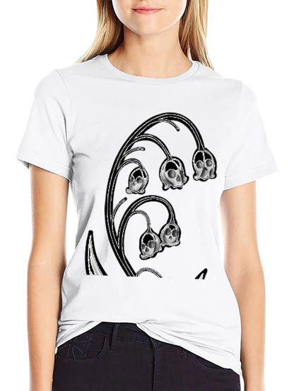 Skull Lily of the Valley Black T-Shirt