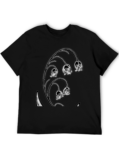 Skull Lily of the Valley Black T-Shirt