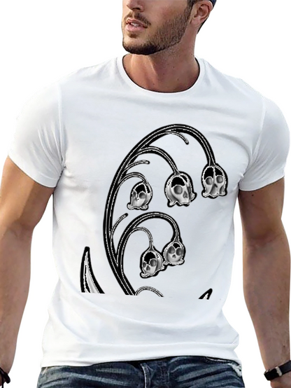 Skull Lily of the Valley Black T-Shirt