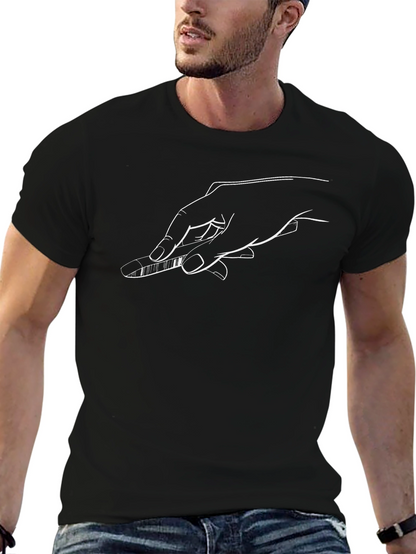 Piano Hand Tee - Unisex Black Cotton T-Shirt