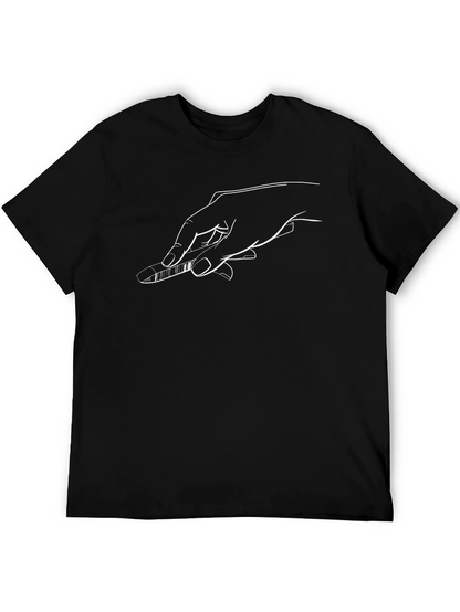 Piano Hand Tee - Unisex Black Cotton T-Shirt