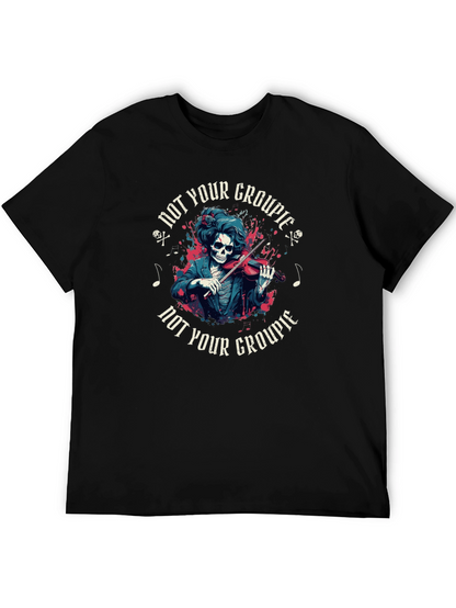 Not Your Groupie Skeleton Violinist Black T-Shirt