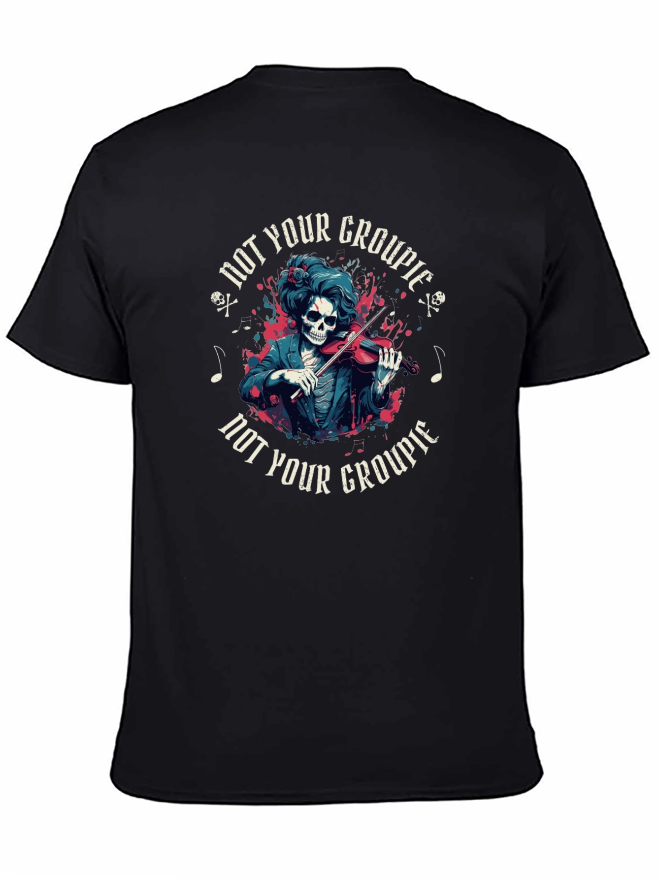 Not Your Groupie Skeleton Violinist Black T-Shirt