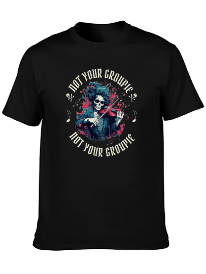 Not Your Groupie Skeleton Violinist Black T-Shirt